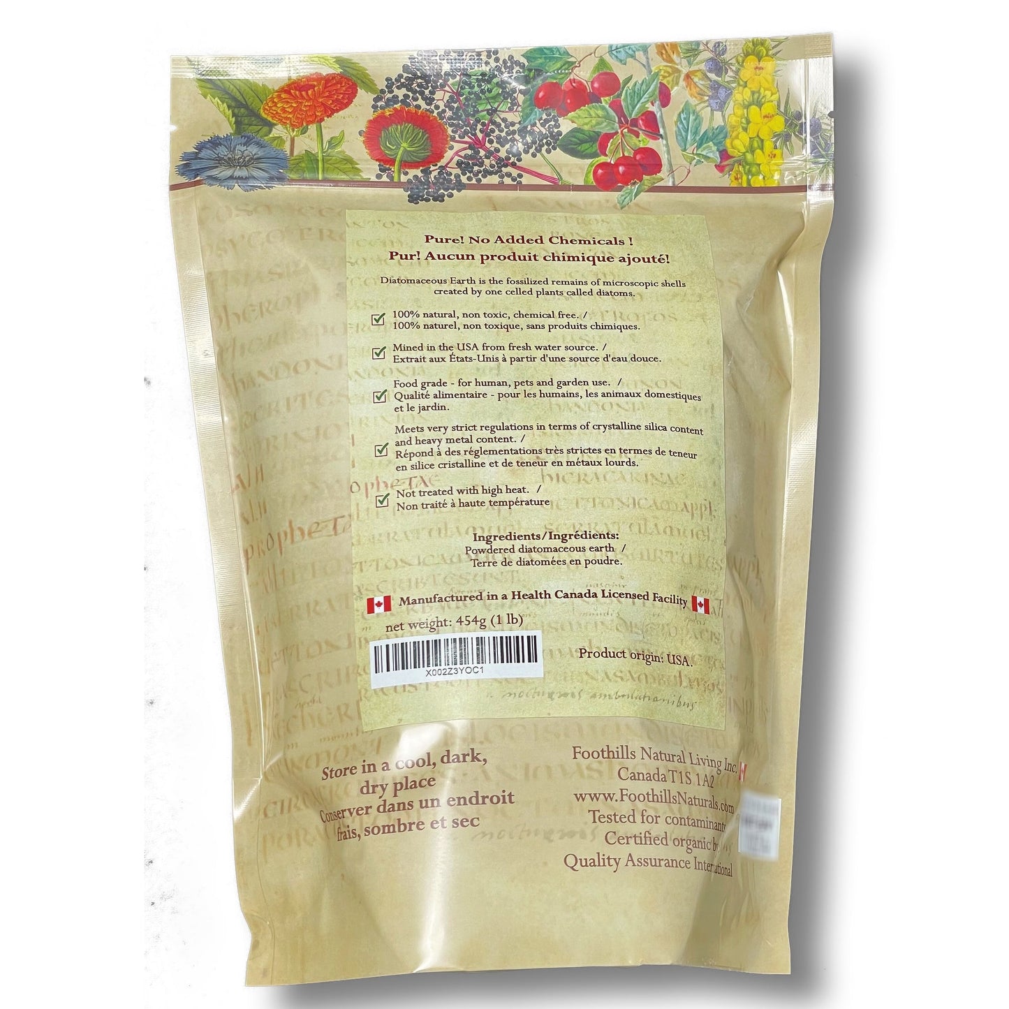 Diatomaceous Earth (Uncalcined)- Fine Powder Food Grade