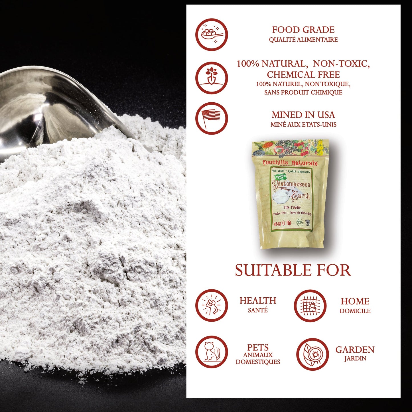 Diatomaceous Earth (Uncalcined)- Fine Powder Food Grade