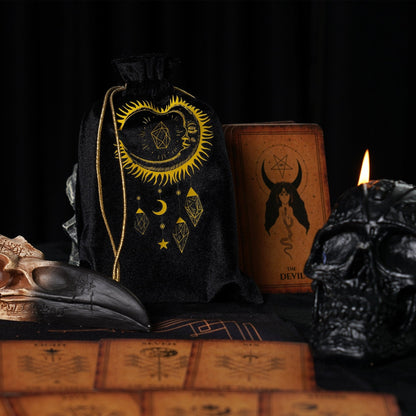 Velvet Tarot Cards Bag Black&Gold